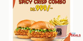 Burger Lab Spicy Crisp Combo! Rs.999 