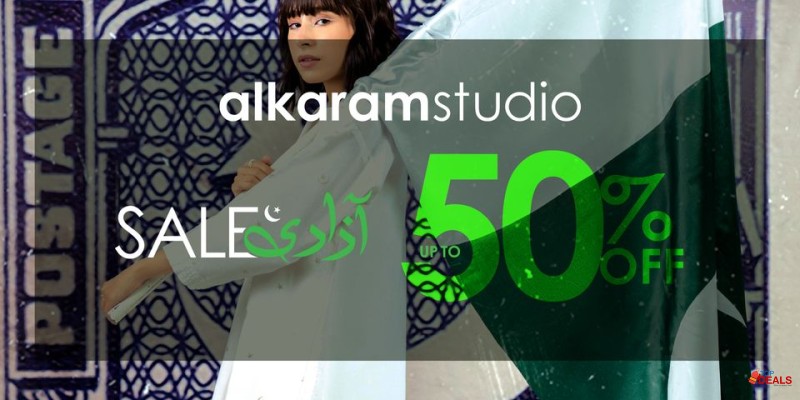 Alkaram Studio Azadi Sale Up to 50% Off! Hurry, Shop and Save Big! 