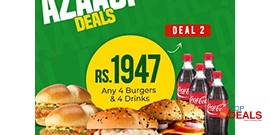 HOB - House Of Burgers Azadi Deal 2 For Rs.1947/- 