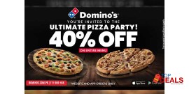 Domino's Pizza Get 40% OFF on Entire Menu 